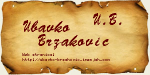 Ubavko Brzaković vizit kartica
